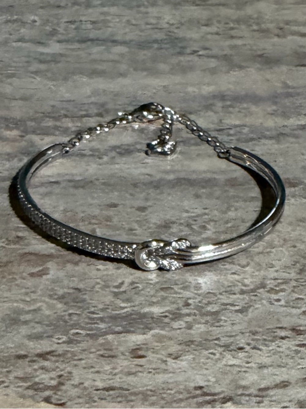 Swarovski Voile Knot Crystal Rhodium Bracelet Size M